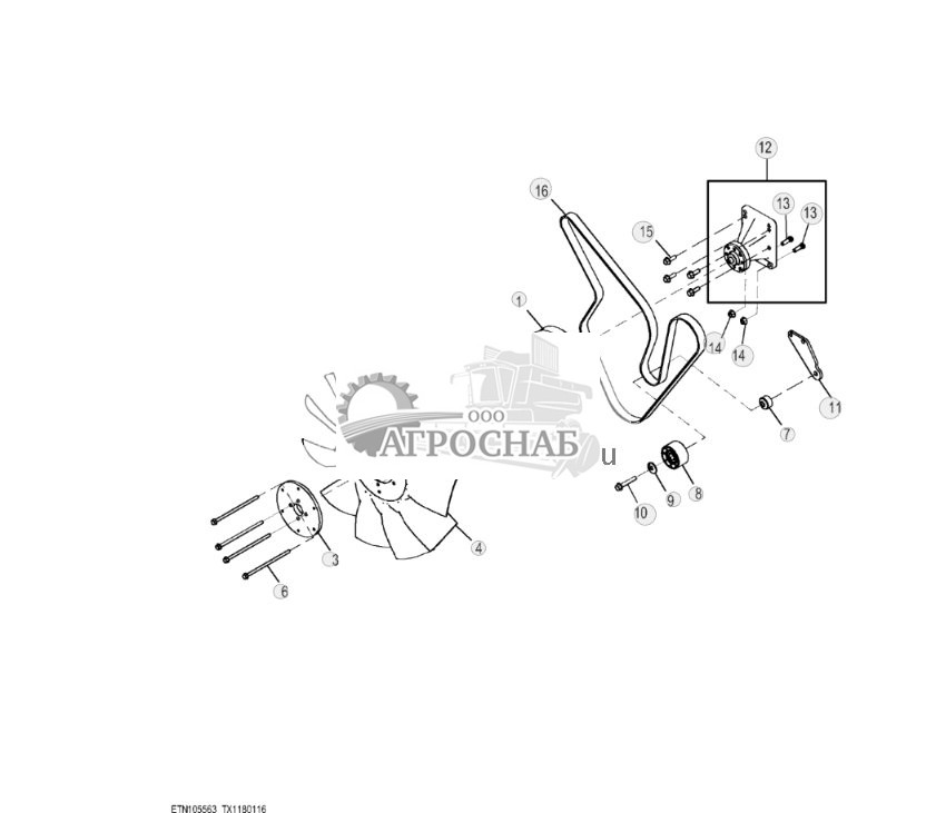 Комплект вентилятора с системой кондиционирования воздуха (Engine 4045HT072-RE545795, 4045HT086-RE566132, 4045HT087-RE566133-) ( - 329327) - ST818224 165.jpg